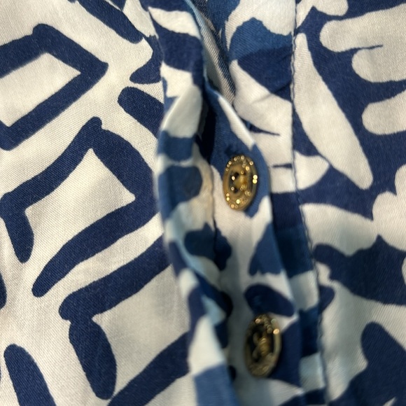 Lilly Pulitzer Sleeves Top Blue White XXS Excellent Condition! - Picture 5 of 9